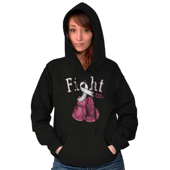 Fight Boxing Breast Cancer Warrior Hoodie Sweatshirt Women Brisco Brands S