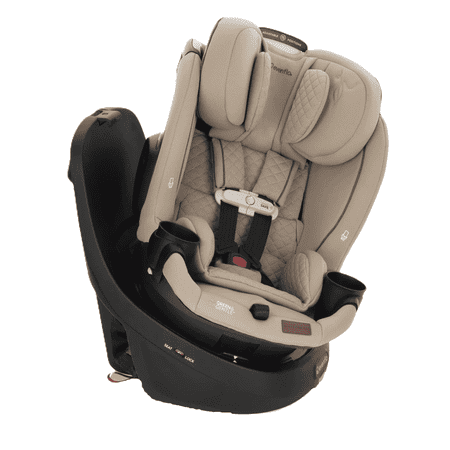 Gold Revolve360 Slim 2-in-1 Rotational Car Seat with Green & Gentle Fabric (Travertine)