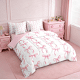 thumbnail image 4 of Manfei Princess Ribbon Bow Tie Twin Bedding Sets 7-Piece,Girls Bowknot Bedding Comforter Set,Pink White Sheet Sets,Lightweight Room Decorative,Reversible, 4 of 8