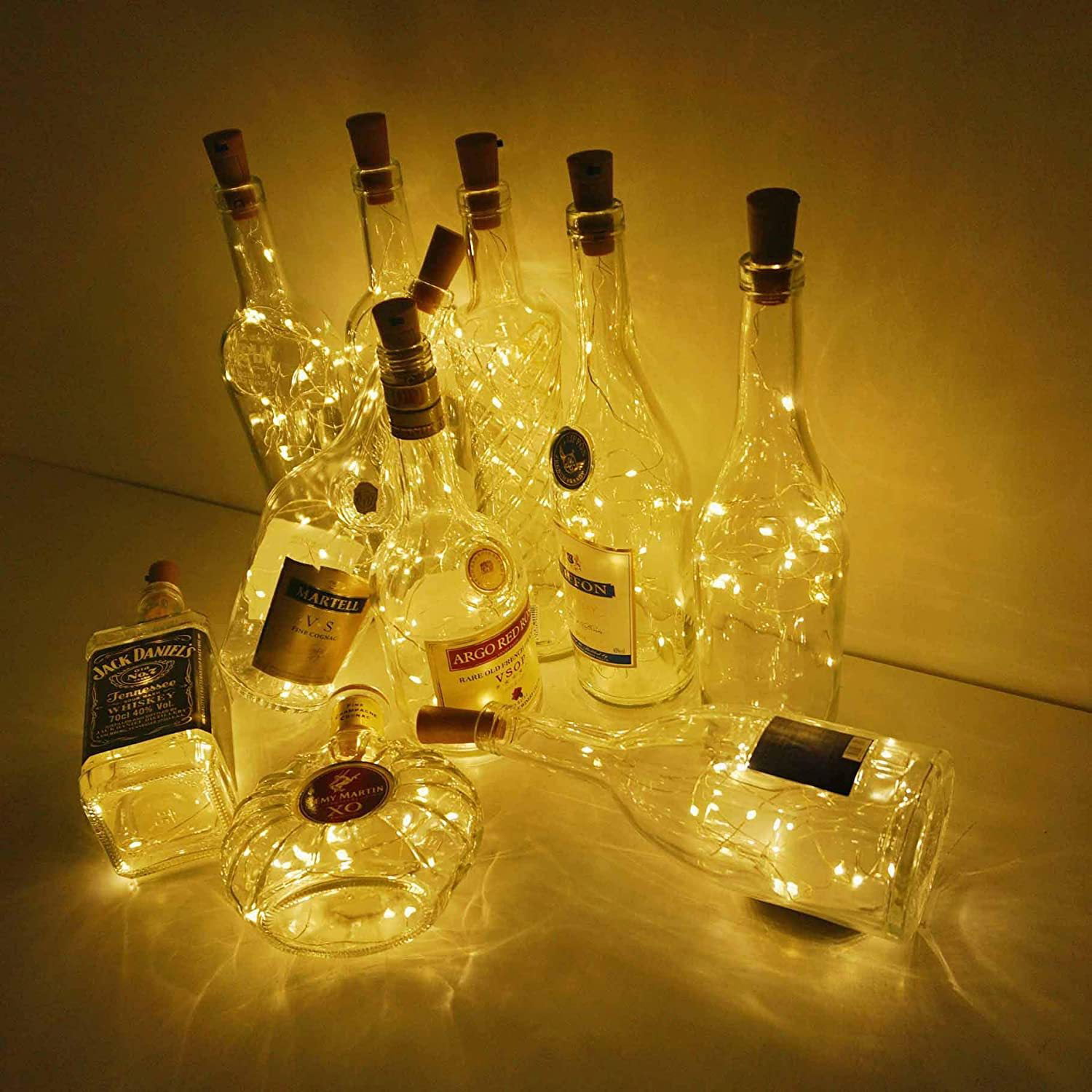 8X Wine Bottle Fairy String Lights 18 LED Battery Cork for Party Xmas Wedding SK 