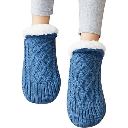 

Socks Slippers Blue - New Woven and Velvet Indoor Socks Slippers