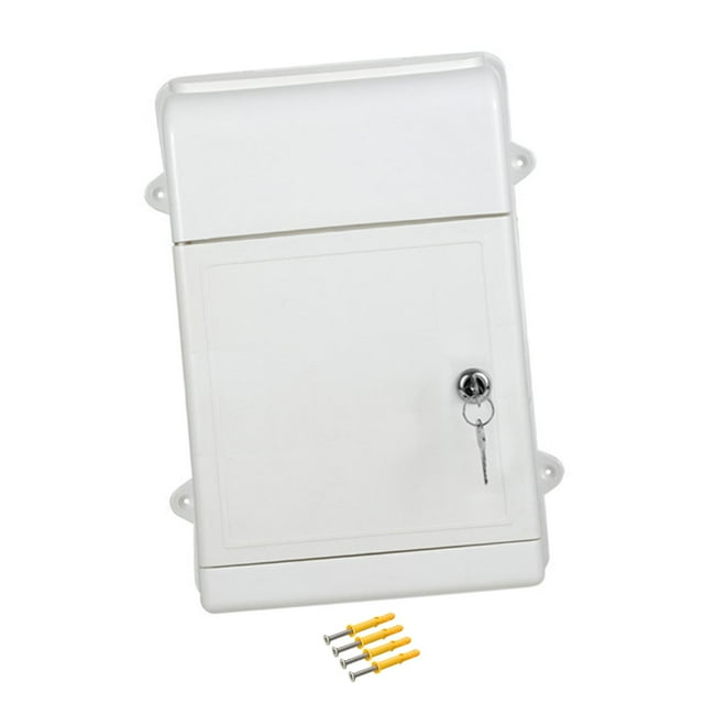 veasfak Wall Mounted Mailbox Hanging Post Box Collection Box Door House Key Drop Box White