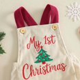 thumbnail image 7 of Xyant My First Christmas Baby Boy Girl Outfit Embroidered Sleeveless Corduroy Romper Overalls Newborn Infant Winter Clothes,Size 3-6 Months, 7 of 7