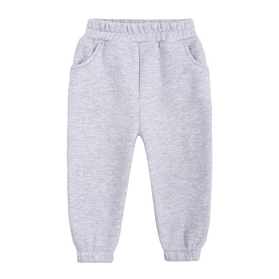 KYAIGUO Toddler Kids Boys Girls Active Athletic Pants Solid Color Jogger Sweatpants Thickened Jogger Pant with Pockets Warm Casual Trousers for Autumn Winter 1-13T