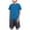 Dark Blue, variant on Tkrady Boys Clothes Spring Summer New Round Neck Casual Solid Color Short Sleeve T Shirt Tops Shorts 2 Piece Set, Sizes 1-9 Years