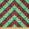 thumbnail image 2 of Ambesonne Geometric Fabric by the Yard Microfiber, 50s Retro Pop Art, 2 Yards, Maroon Sea Green, 2 of 4