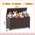 thumbnail image 5 of Kids Toy Box for Boys Girls, SESSLIFE Wooden Toy Box with Safety-Hinged Lid, Toy Organizer and Bench for Playroom, Bedroom, or Toddler Room, Supports up to 160 lbs, Espresso, 5 of 8