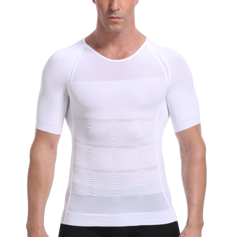 Mens Elastic Sculpting Vest Thermal Compression Base Layer Slim Compression Muscle Tank Shapewear for Men Size M Image Mens Body Shaper Slimming Shirt Tummy Waist Vest Lose Weight Shirt