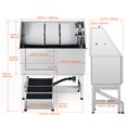 thumbnail image 2 of SKYSHALO 62" Dog Wash Station with Ramp, Durable Stainless Steel Pet Bathing Tub, Includes Soap Holder, Faucet & Accessories, Suitable for Large to Small Dogs, Home Use Bathtub (Left), 2 of 9