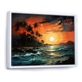 thumbnail image 2 of Designart "Colorful Sunset Palm Trees in Serene Beauty IV" Palm Trees Floater Framed Wall Art Print, 2 of 7