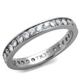 thumbnail image 1 of Alamode TK2343-11 Bague en Acier Inoxydable Poli pour Femmes avec Grade AAA CZ en Transparent - Taille 11, 1 of 1