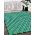 thumbnail image 3 of Ahgly Company Machine Washable Indoor Square Transitional DarkCyan Green Area Rugs, 3' Square, 3 of 7