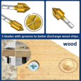 thumbnail image 5 of Countersink Drill Bit, Countersink Drill Bit Set with 82 Degree Center Countersink Bits for Wood Quick Change Bit 6mm - 19mm 6 Pcs, 5 of 5