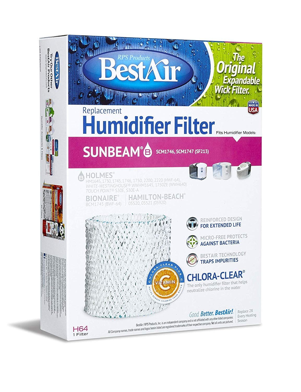 Best Air Humidifier Filter Sunbeam C  Holmes White-Westinghouse GE Bionaire H65 