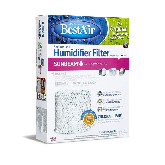 BestAir Extended Life Humidiwick Filter, 72" x 24" x 96", Compatible with Holmes, Sunbeam, White
