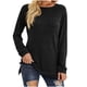 thumbnail image 1 of Moda mujer Casual sólido redondo manga larga suelta camiseta otoño blusa pulóver bolsillos Tops Pompotops  FGAJ3999, 1 of 8