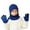 Z3 Dark Blue, variant on Unisex Boys Girls Children Aged 8 To 15 Years Old Winter Warm Suit Plus Thickened Knitted Hat Gloves Scarf 3 Piece Set