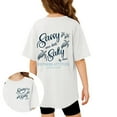 thumbnail image 2 of Hauts Décontractés pour Filles T-Shirt à Manches Courtes Col Rond Imprimé pour Activités Scolaires Extérieures Tissu Extensible Confortable Âges 3-13, 2 of 6