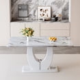 thumbnail image 3 of JUFU 63" White Faux Marble Dining Table with Durable MDF Top, Modern Style for Kitchen Room, 3 of 8
