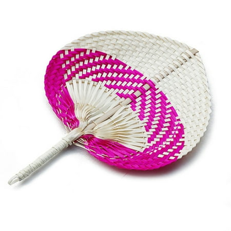 

Summer Cooling Fan Pure Natural Handmade DIY Heart Shaped Wood Woven Fan Decor