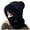 Black, variant on Diufon Winter Hooded Scarf Hat for Women Plush Thickened Warm Knitted Beanie Hats Outdoor Ski 2 in 1 Cap