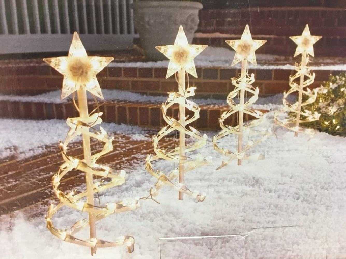 18in Spiral Tree Pathway Lights Christmas Lawn Yard Decor 140 Clear