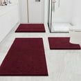 thumbnail image 6 of Smiry Luxury Chenille Bathroom Rugs, Extra Soft and Absorbent Bath Mat, Wine Red, 16"x24", 6 of 8