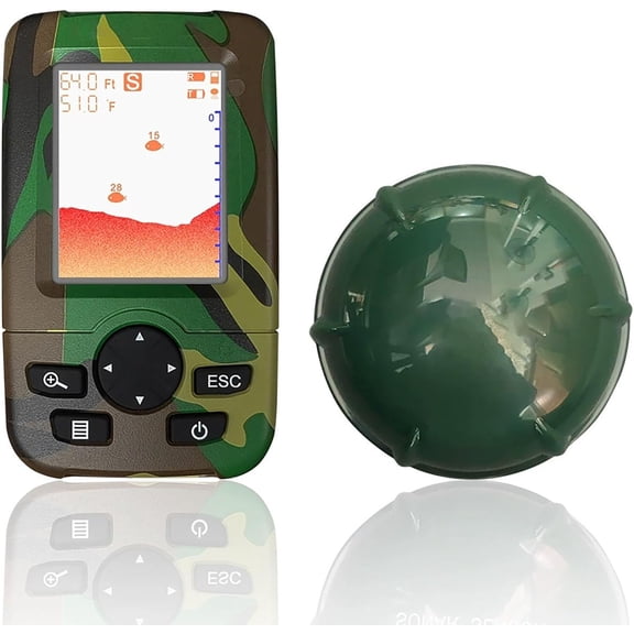Wireless Portable Fish Finder with HD Color Display, Sonar Sensor for Dock Shore Bank Fishing, Detects Fish Schools & Water Depth Accurately