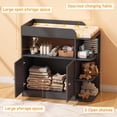 thumbnail image 6 of Linor Baby Changing Table Dresser with Large Cabinet, 4 Open Shelves, Anti-tip, and Storage Shelves, Sturdy, Easy-clean, Black, 6 of 8
