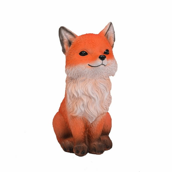 Resin Fox Statues，Orange Modern Small Resin Animal Statues Decorative，Ornaments for Living Room Bedroom Office Desktop Cabinet Home Decor
