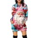 thumbnail image 3 of Vestido tipo jersey con capucha y elementos navideños divertidos con estampado digital 3D de Navidad para otoño, 3 of 5