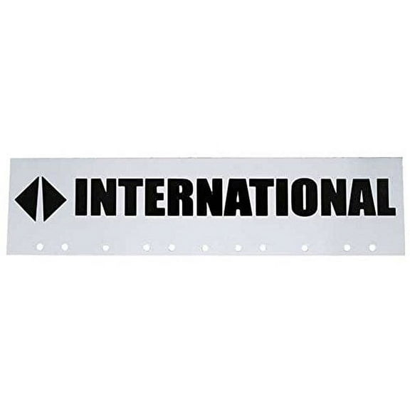 International Trucks Black & White 6" x 24" Semi Truck Mud Flap-quarter Fender Flaps