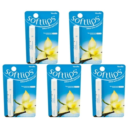 Softlips Vanilla Lip Balm Protectant SPF 20 (Pack of 5)