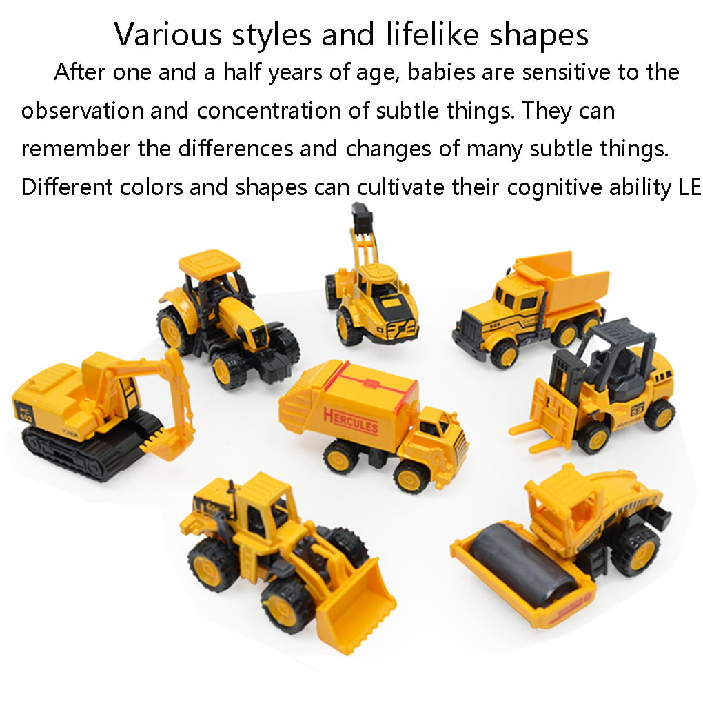 8PCS Kids Diecast Mini Construction Truck Car Toy Digger Excavator Birthday Gift 