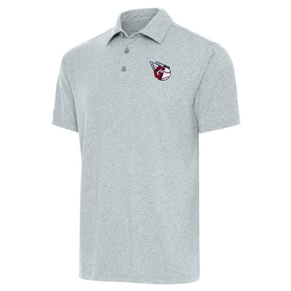 Men's Antigua  Heather Gray Cleveland Guardians Par Polo