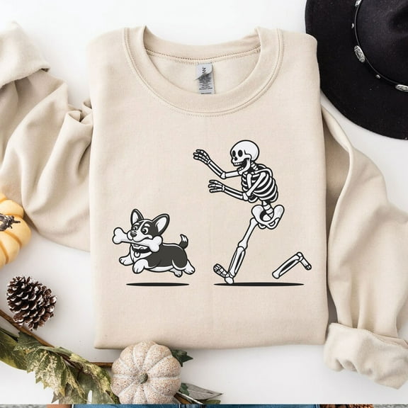 Funny Halloween Corgi Dog Sweatshirt – Cute Spooky Season Pullover for Dog Lovers