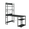 thumbnail image 7 of Home Office Computer Desk with 5 tier Open Bookshelf CPU Storage Space and Printer Stand Writing PC Table with Space Saving Design, Black, 7 of 7