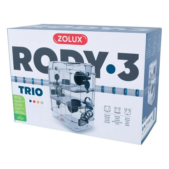 Rody3 Trio Hamster Cage - 3-story - Blue - 41 x 27 x 53 cm