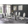 thumbnail image 3 of Classy Round Back White Faux Leather Side Chairs with Silver Legs (Set of 2), 3 of 3