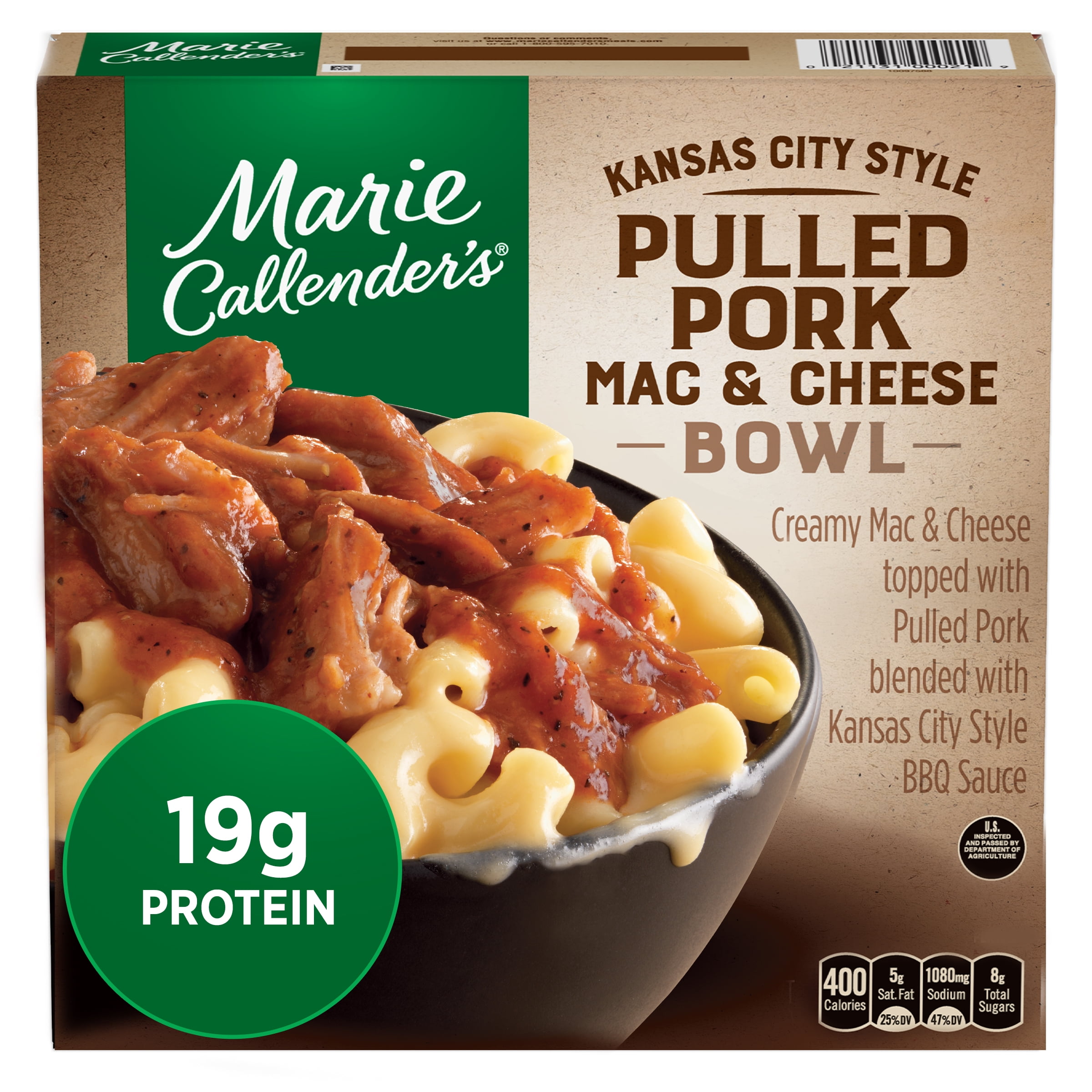 Marie Callender's Kansas City Style Pulled Pork Mac & Cheese Bowl, 11 oz (Frozen)