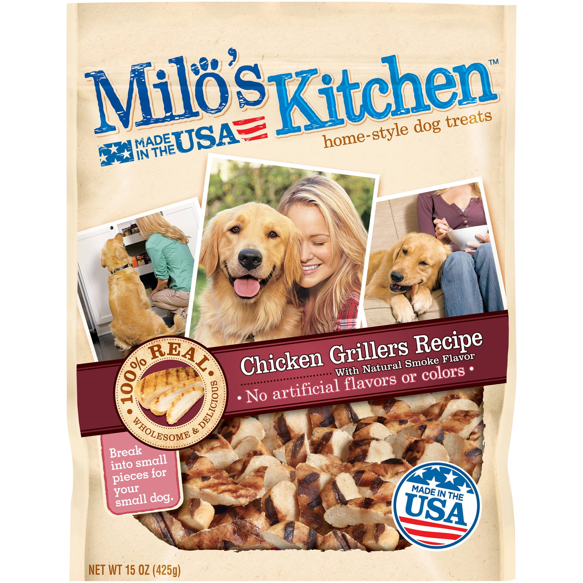 Milo's Kitchen Chicken Grillers Chicken Recipe with Natural Smoke