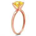 thumbnail image 2 of 1.5 ct Round Cut Natural Citrine Solitaire 14K Rose Gold Womens Engagement Ring, 2 of 5