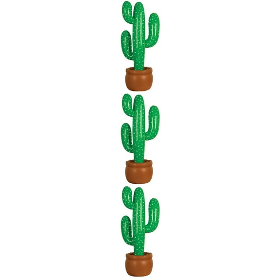 ORDDIART PVC Inflatable Green Cactus Props 3 Set for Party Decorations Backdrop Outdoor Indoor