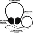 thumbnail image 5 of 10 Pack Multi Color Kid's Wired On Ear Headphones, Individually Bagged, Disposable Headphones Ideal for Students in Classroom Libraries Schools, Bulk Wholesale (Mixed Colors), 5 of 5