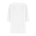 thumbnail image 7 of Otntypg Plus Size Tops for Women Pleated Front Crewneck Short Sleeve Blouses to Hide Belly 2025 Summer Flowy Tunic Shirts for Leggings White XXL, 7 of 7