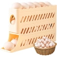 thumbnail image 1 of Dispensador de Huevos Rodantes para Refrigerador con 4 Niveles Que Sostienen 30 Huevos, Organizador de Almacenamiento para Refrigerador, 1 of 8