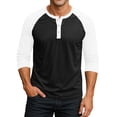 thumbnail image 5 of Men’s Three Quarter Sleeve Baseball T-Shirt Casual Cotton Sport Athletic Top, 5 of 8