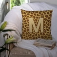 thumbnail image 3 of Letter M Initial Monogram - Giraffe Fabric Decorative Pillow, 3 of 4