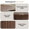 thumbnail image 6 of YOCWO 31.5" Small Round Coffee Table for Small Apartment Living Room, Modern Walnut Coffee Table with Fluted Drum, 6 of 7