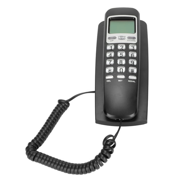 Wired Wired Wall Phone Multifunctional Calendar LCD Display Caller ID Landline with Buttons for Home Office